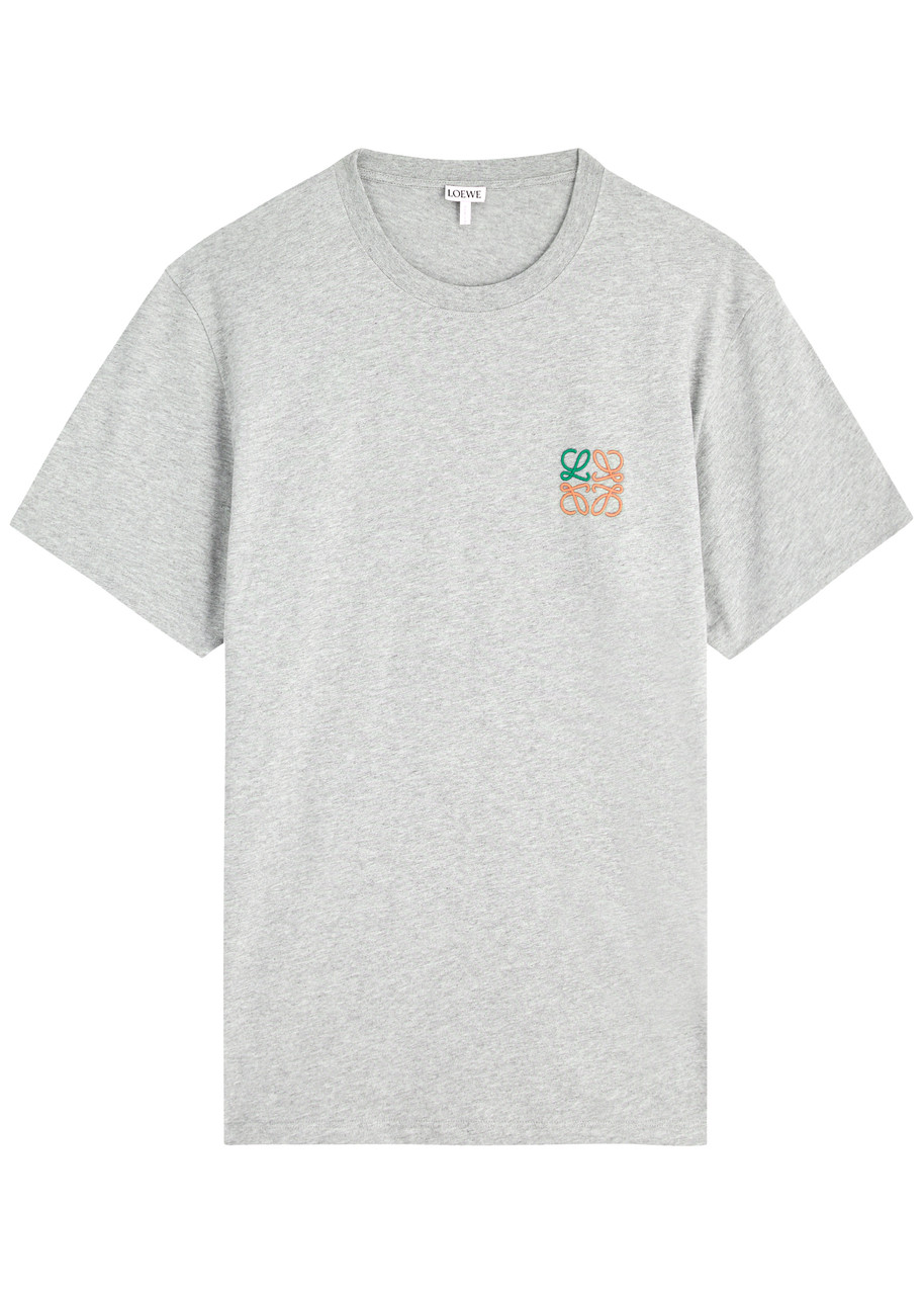 Loewe Anagram-embroidered Cotton T-shirt - Grey - S