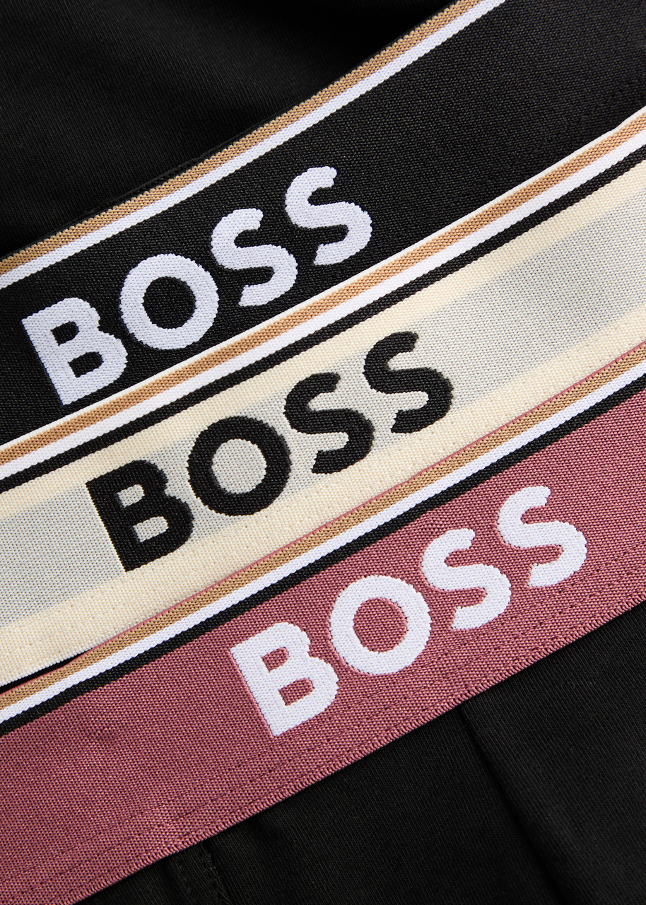  Boss Power Stretch-cotton Trunks - Set Of Three - Black- S 