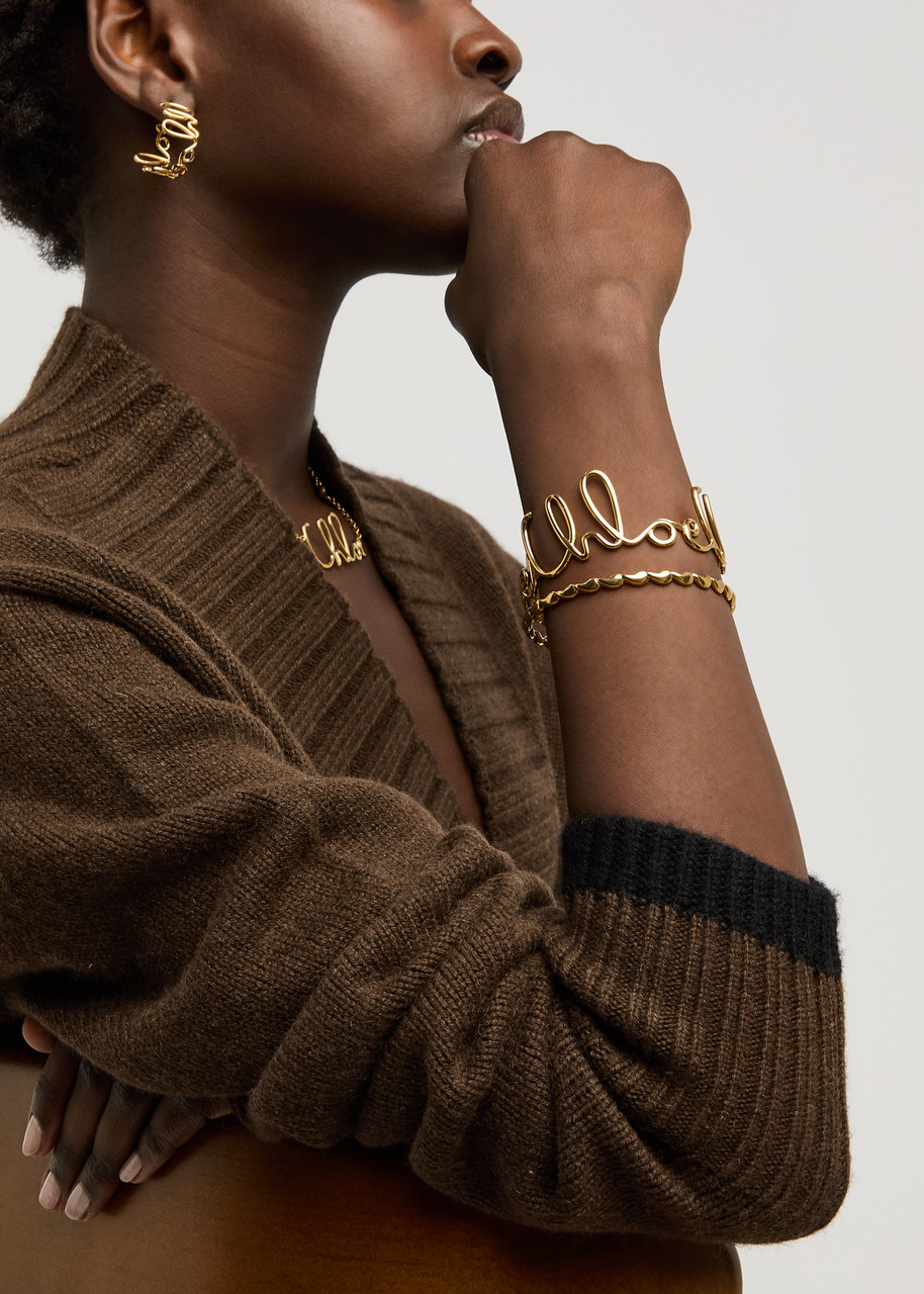  Chloe Iconic Logo Bangle - Set Of Two - Gold - One Size 