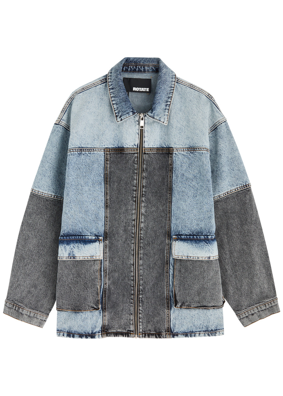 Rotate Sunday Patchwork Denim Jacket - 32 (UK4 / Xxs) - 32 (UK4 /xxs)