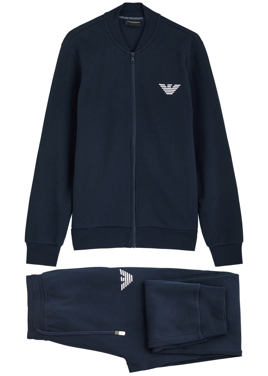 Emporio Armani Logo-embroidered Jersey Tracksuit - Navy - XL