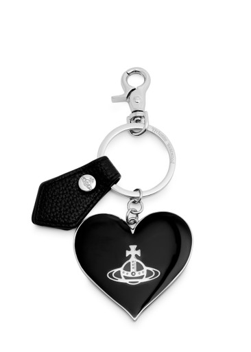 VIVIENNE WESTWOOD Logo heart silver-plated keyring | Harvey Nichols