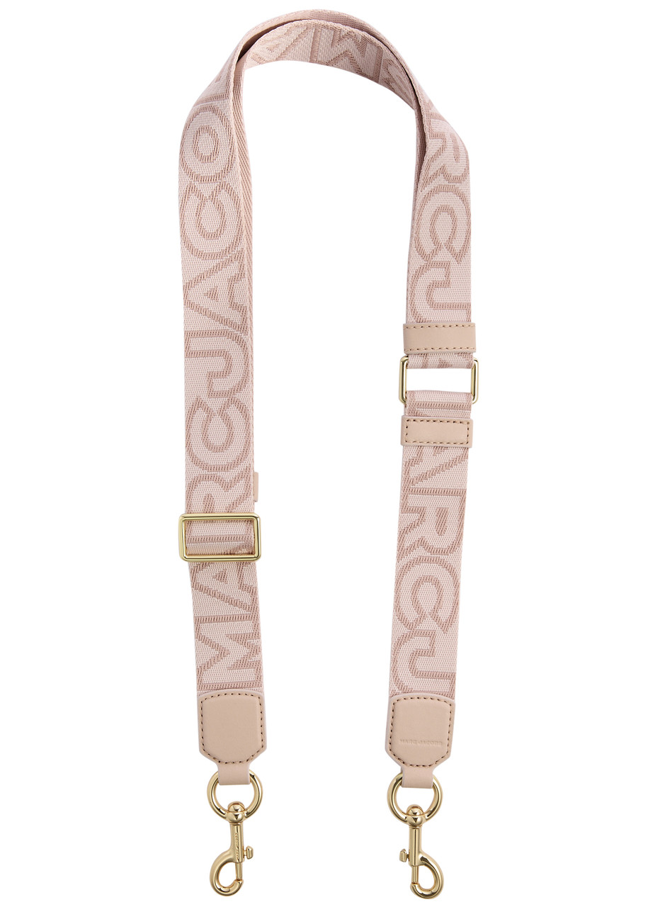 Marc Jacobs The Thin Outline Logo-jacquard Canvas bag Strap - Rose - One Size