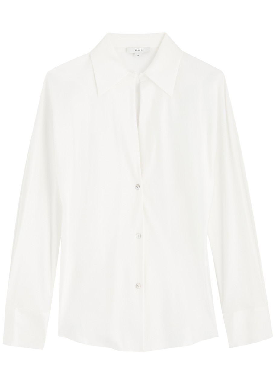 Vince Silk-satin Blouse - White - S (UK8-10 / S)
