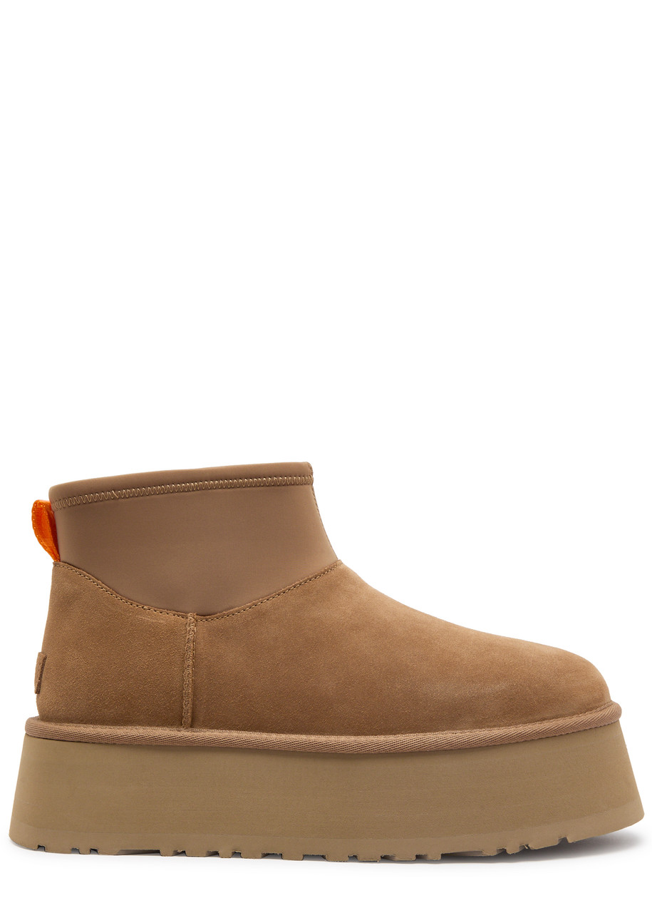 Ugg Classic Mini Dipper Suede Flatform Ankle Boots - Beige - 3 (IT36/ UK3)