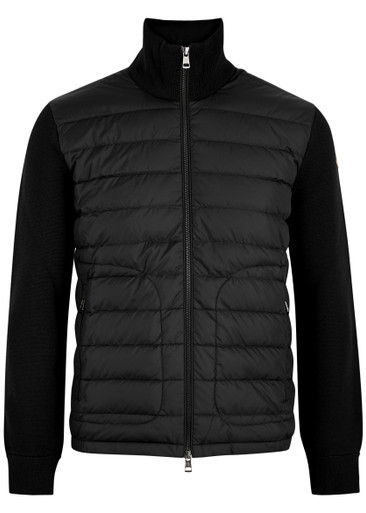 MONCLER Quilted shell and wool-blend cardigan | Harvey Nichols