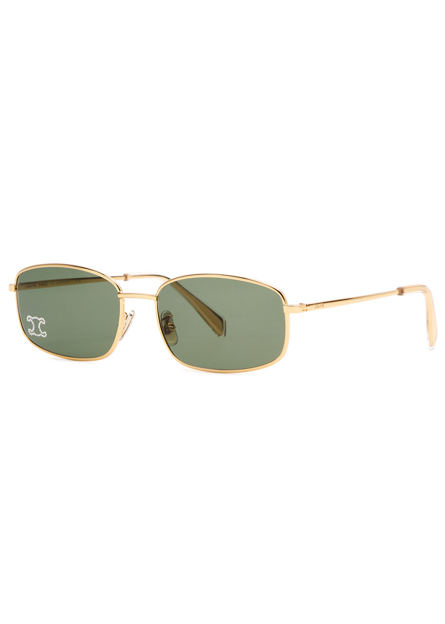 Celine Rectangle-frame Sunglasses - Gold - One Size