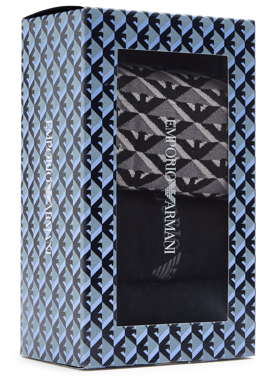EMPORIO ARMANI EMPORIO ARMANI LOGO-INTARSIA COTTON-BLEND SOCKS