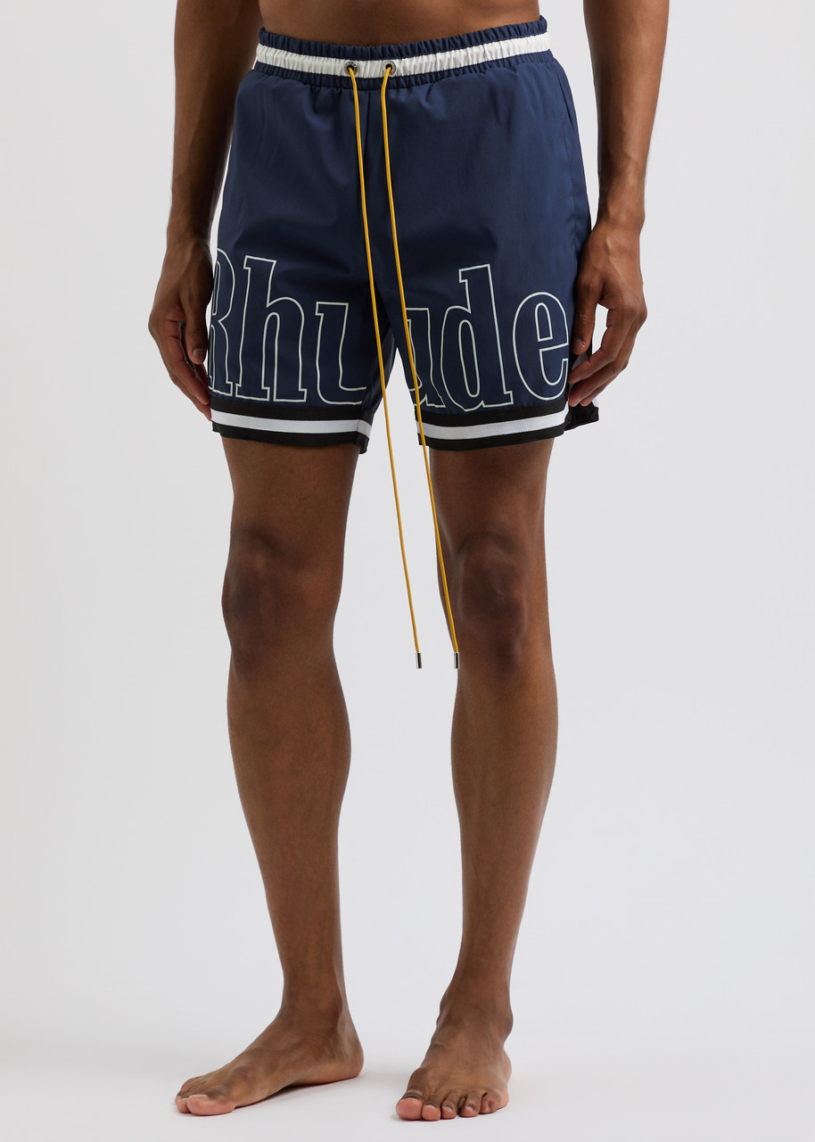  Rhude Logo-print Shell Swim Shorts - Blue - Xl 
