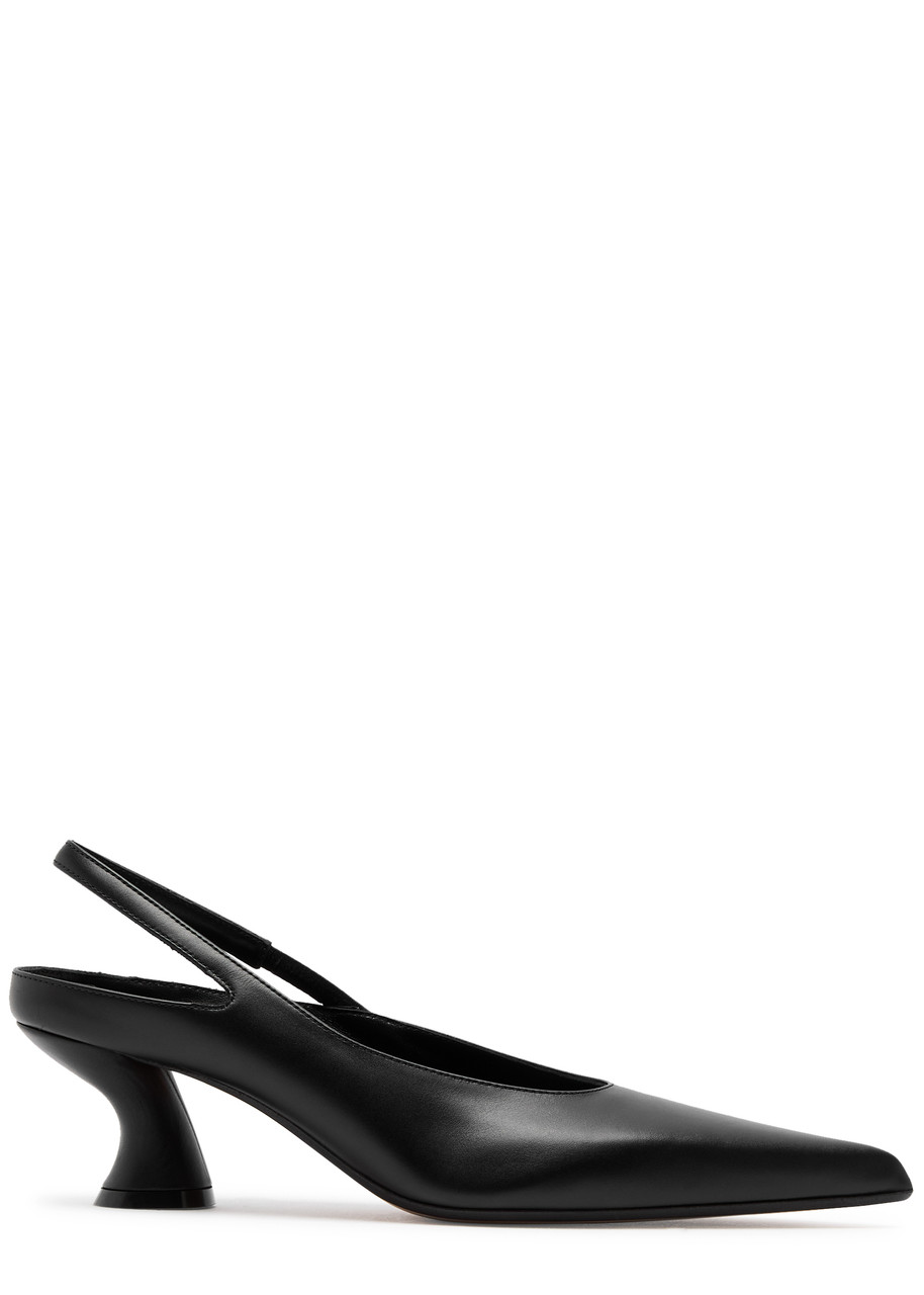 Dries Van Noten 65 Leather Slingback Pumps - Black