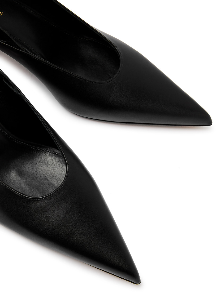  Dries Van Noten 65 Leather Slingback Pumps - Black 