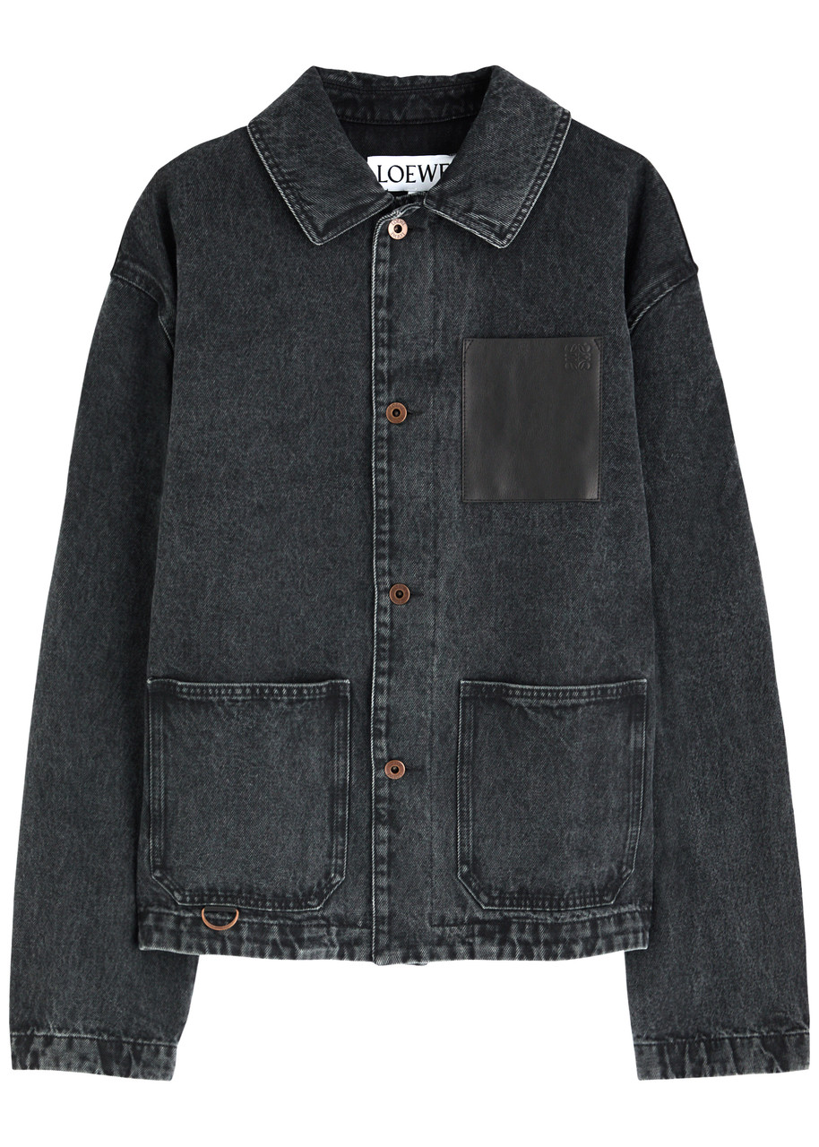 Loewe Anagram-debossed Denim Jacket - Black - 48 (IT48 / M)
