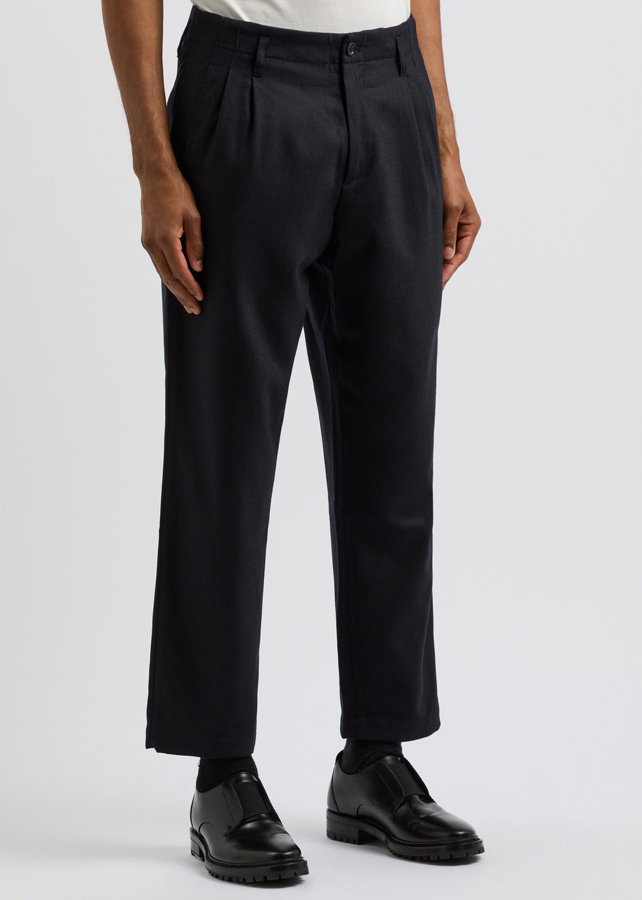  Ymc Collins Straight-leg Wool-blend Trousers - Navy- S 
