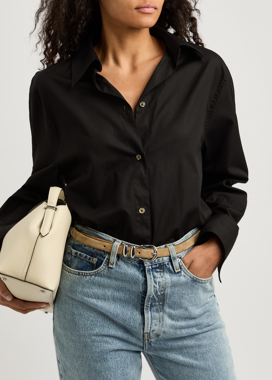 Andersons Belts Suede Belt In Taupe
