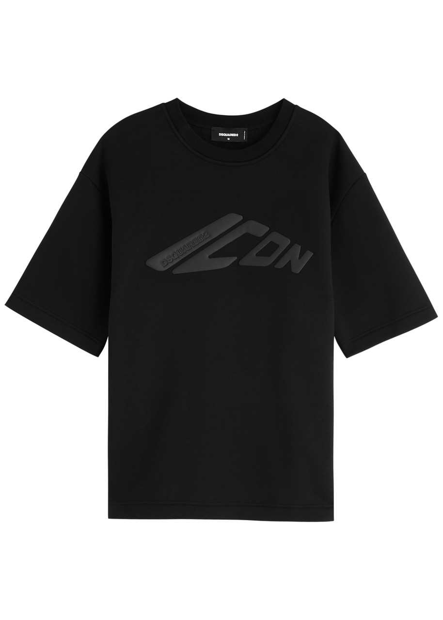 DSQUARED2 Icon Logo-appliquéd Jersey T-shirt – Black- S