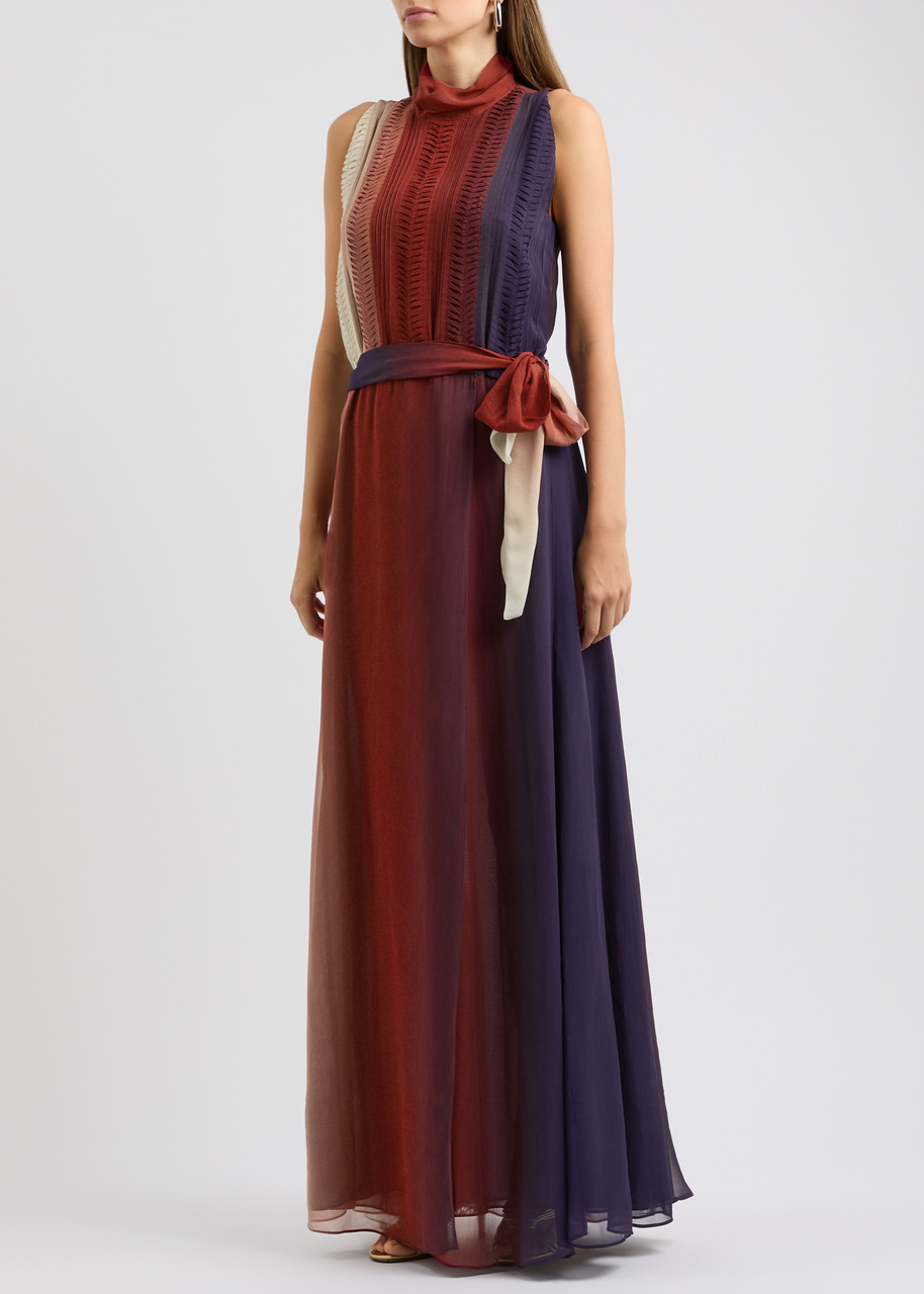 Forte Forte Sleeveless Gradient-effect Maxi Dress In Dark Purple