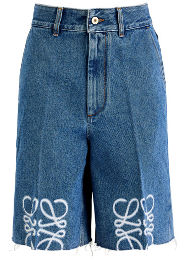 LOEWE Anagram denim shorts | Harvey Nichols