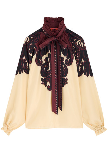kiibluelea Silky Jacquard Blouse 美品 新品未使用 Bluelea Silky jacquard blouse 【公式通販】
