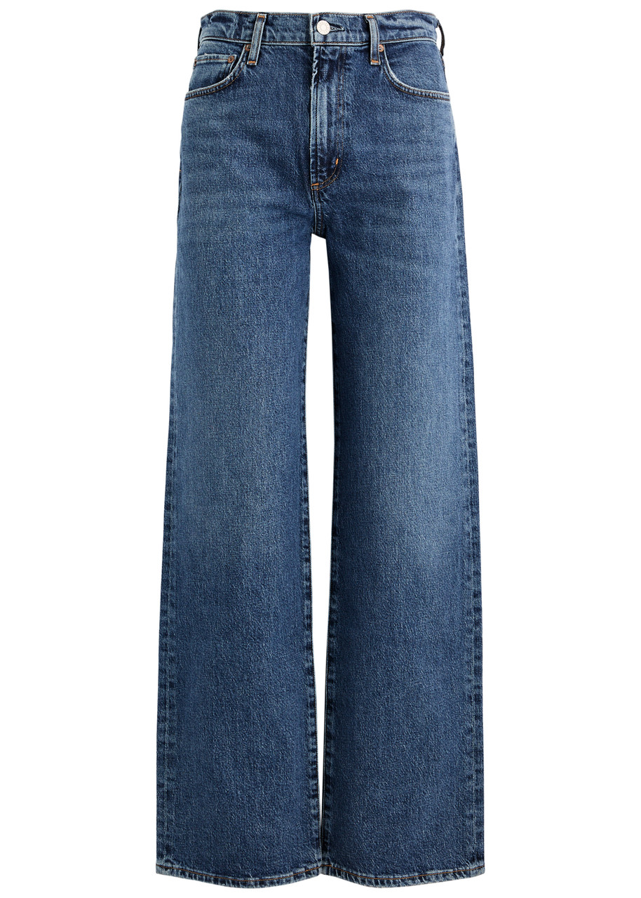 Agolde Valen Straight Leg Jeans With Faded Wash In Indigo
