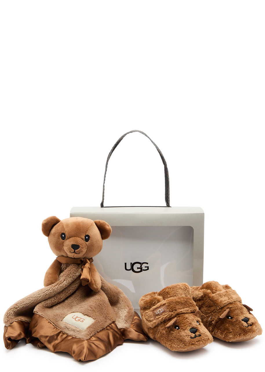 Ugg Kids Bixbee and Lovey Bear Slippers set - Brown