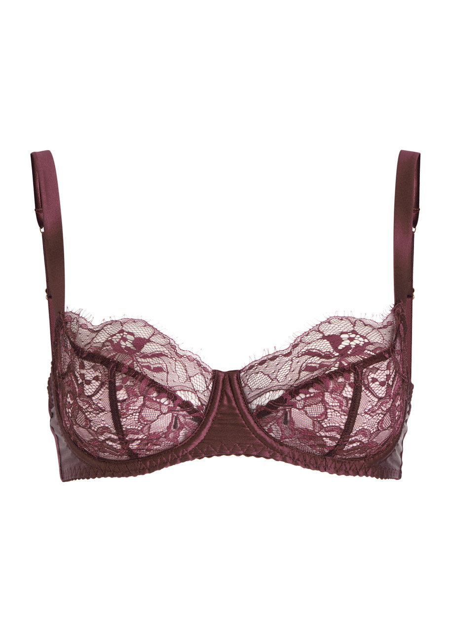 Fleur OF England Eliza Lace Underwired bra - Dark Purple - 34C