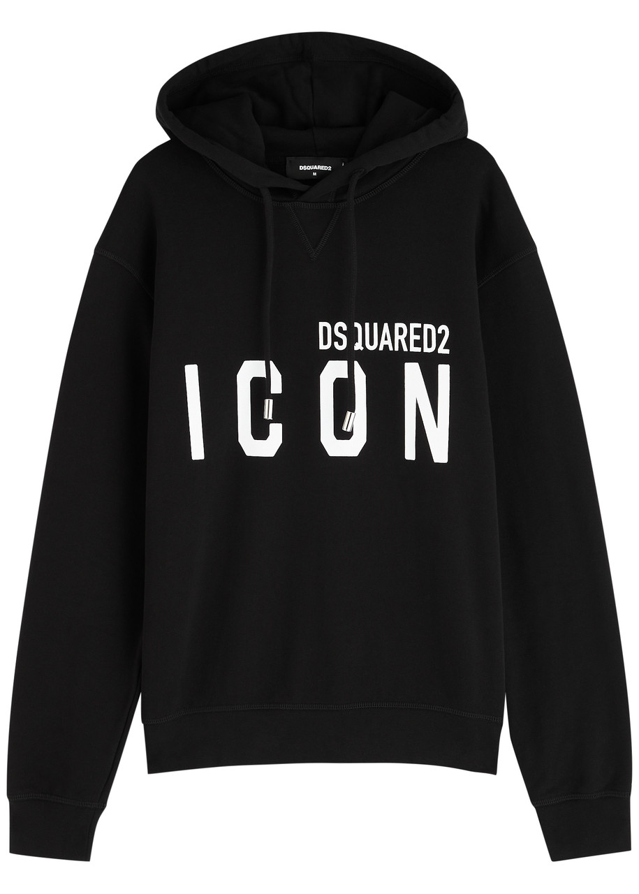 Dsquared2 Icon Logo Black Sweatshirt With Classic Hood In Black