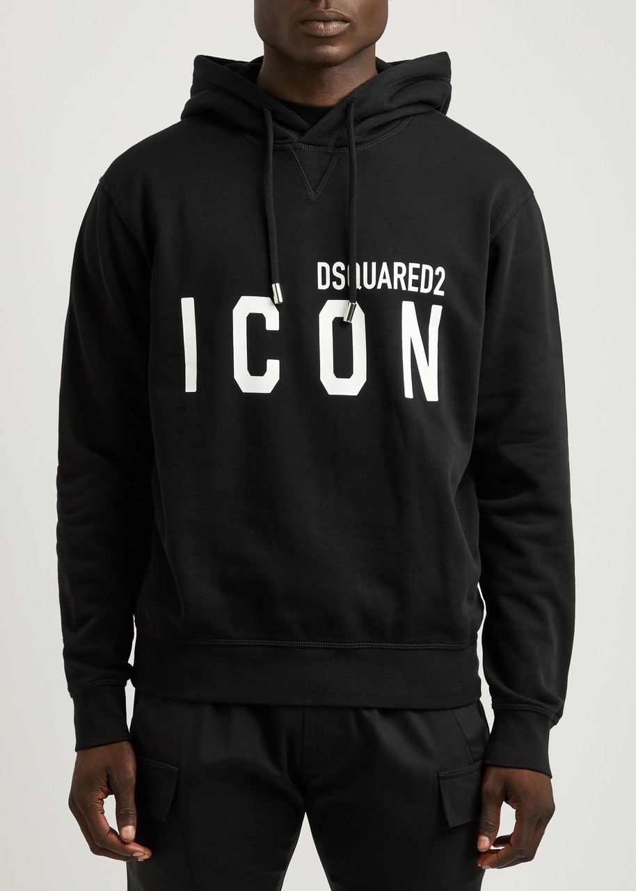 Dsquared2 Icon Logo Black Sweatshirt With Classic Hood In Black