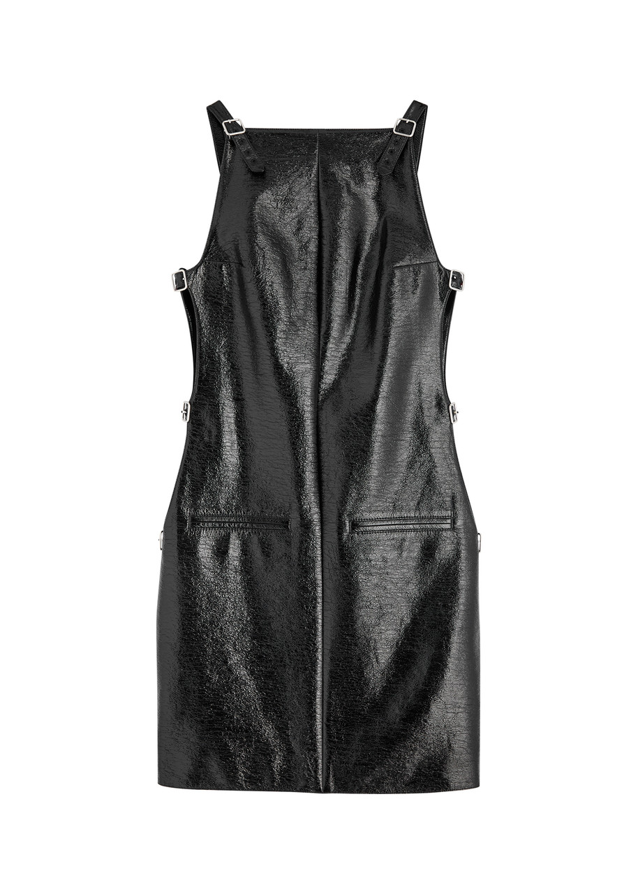 Courrèges Cut-out Vinyl Mini Dress - Black