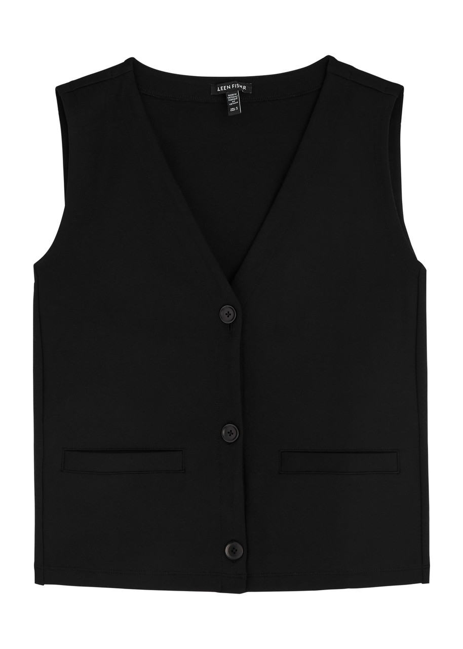 Eileen Fisher Jersey Waistcoat - Black - L (UK 18-20 / XL) - L (UK 18-20 /xl)