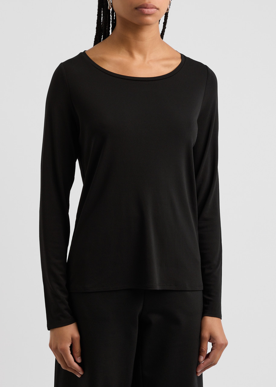 Eileen Fisher Silk-jersey Top In Black