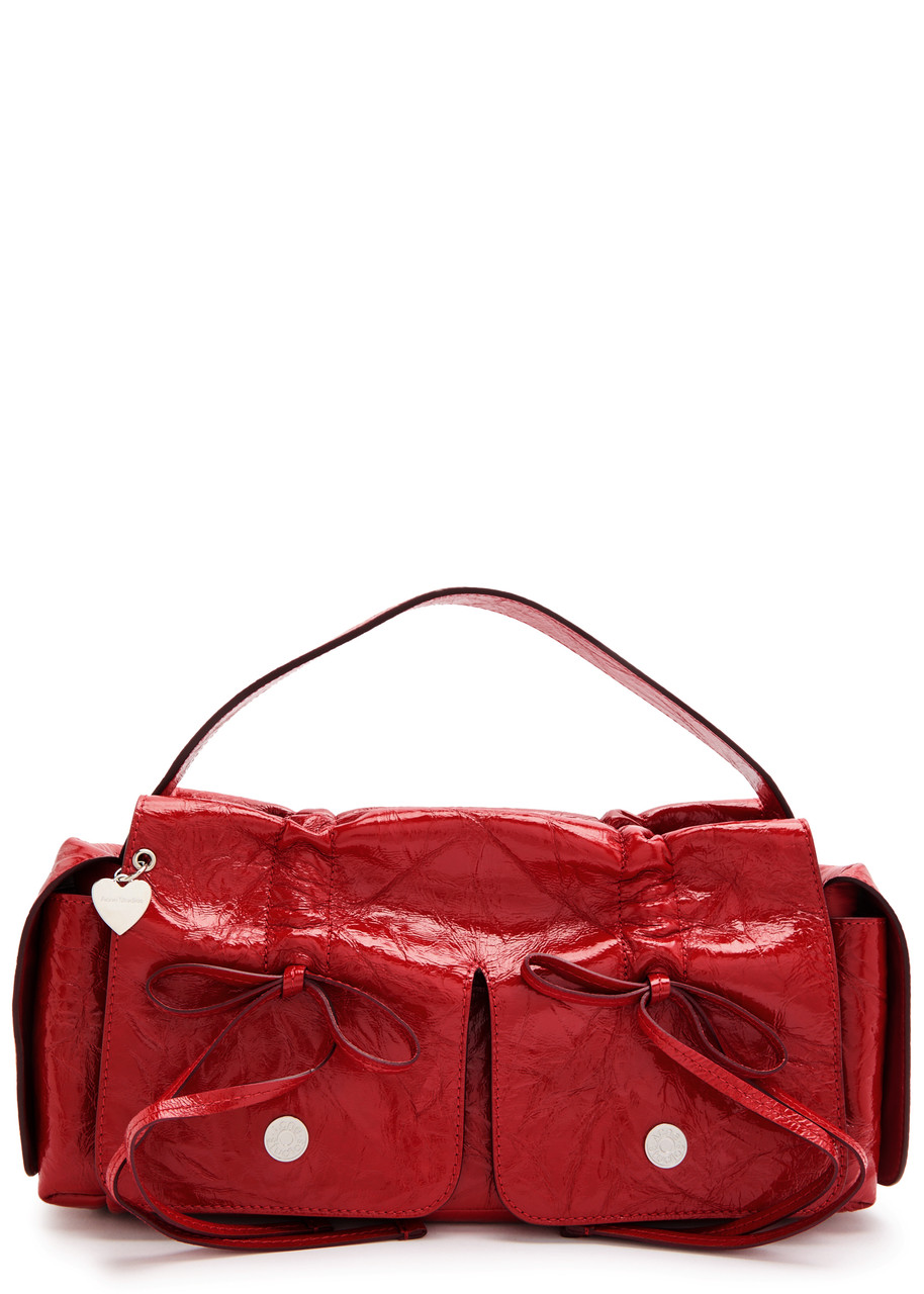 Acne Studios Crinkled Patent Leather top Handle bag - Red - One Size