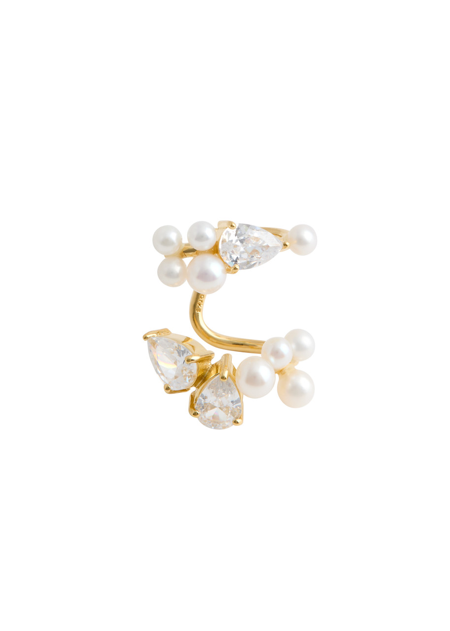 Completedworks Chasing Shadows Iii Embellished 14kt Gold Vermeil Ear Cuff In Gold