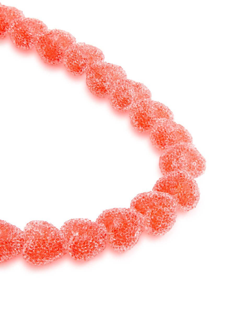 Crystal Haze Jelly Heart 18kt Gold-plated Necklace In Red