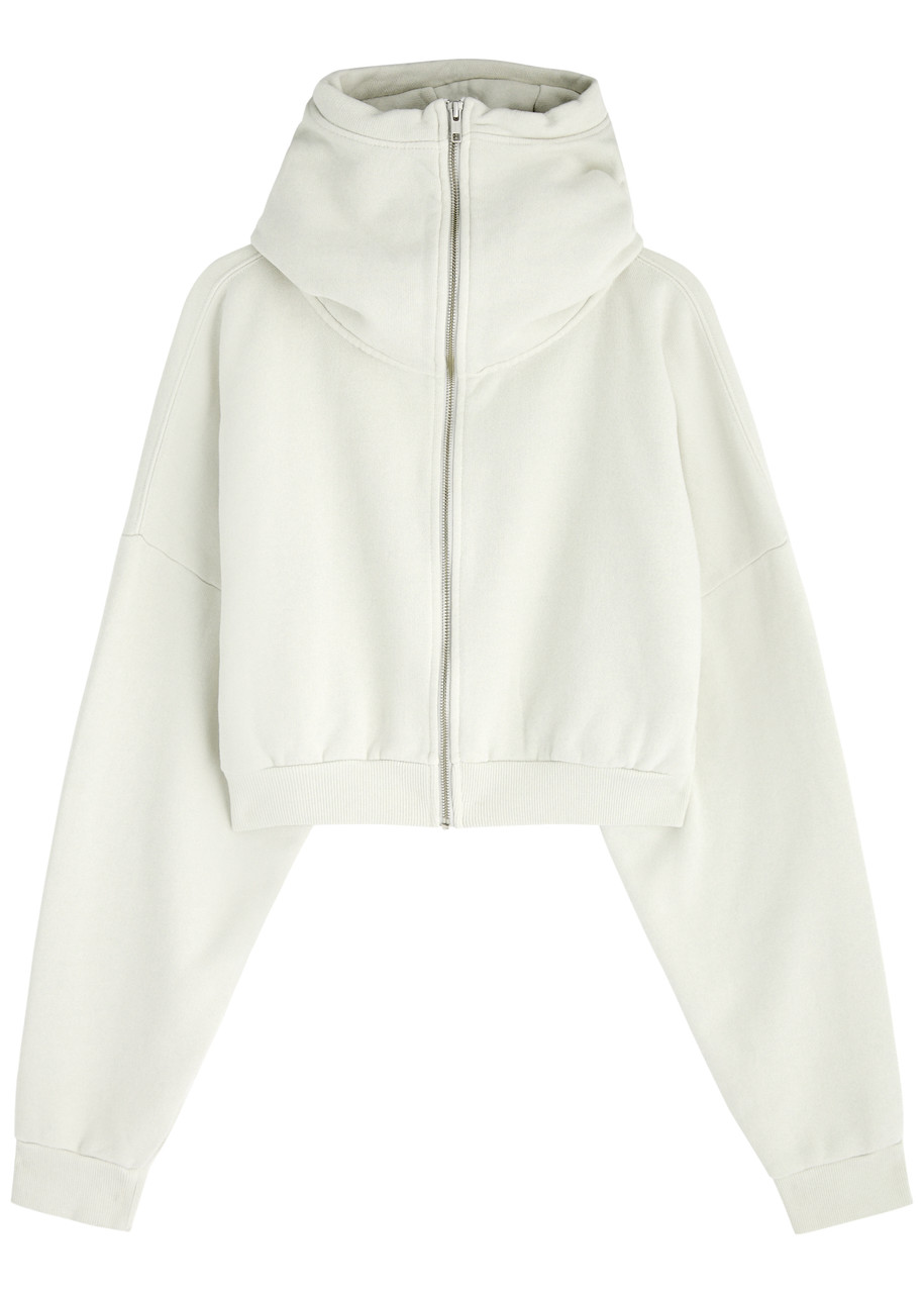 Entire Studios Whole Studios Cropped Full Zip Rice In Cream