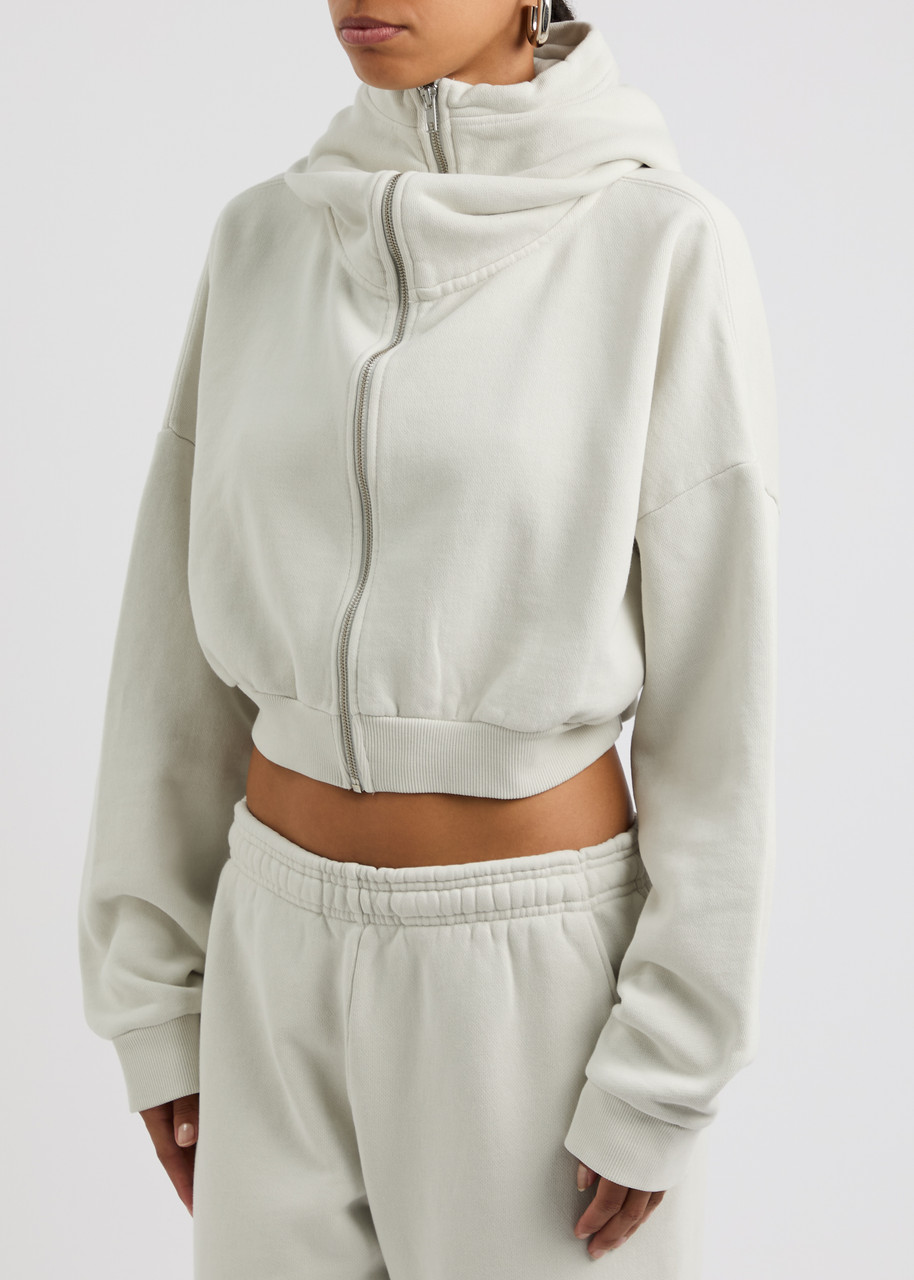 Entire Studios Whole Studios Cropped Full Zip Rice In Cream