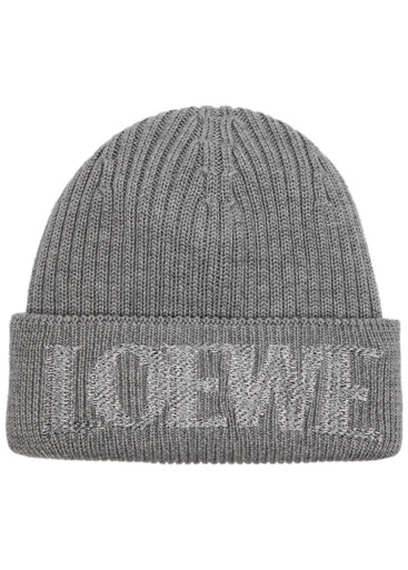 LOEWE Logo-embroidered wool beanie | Harvey Nichols