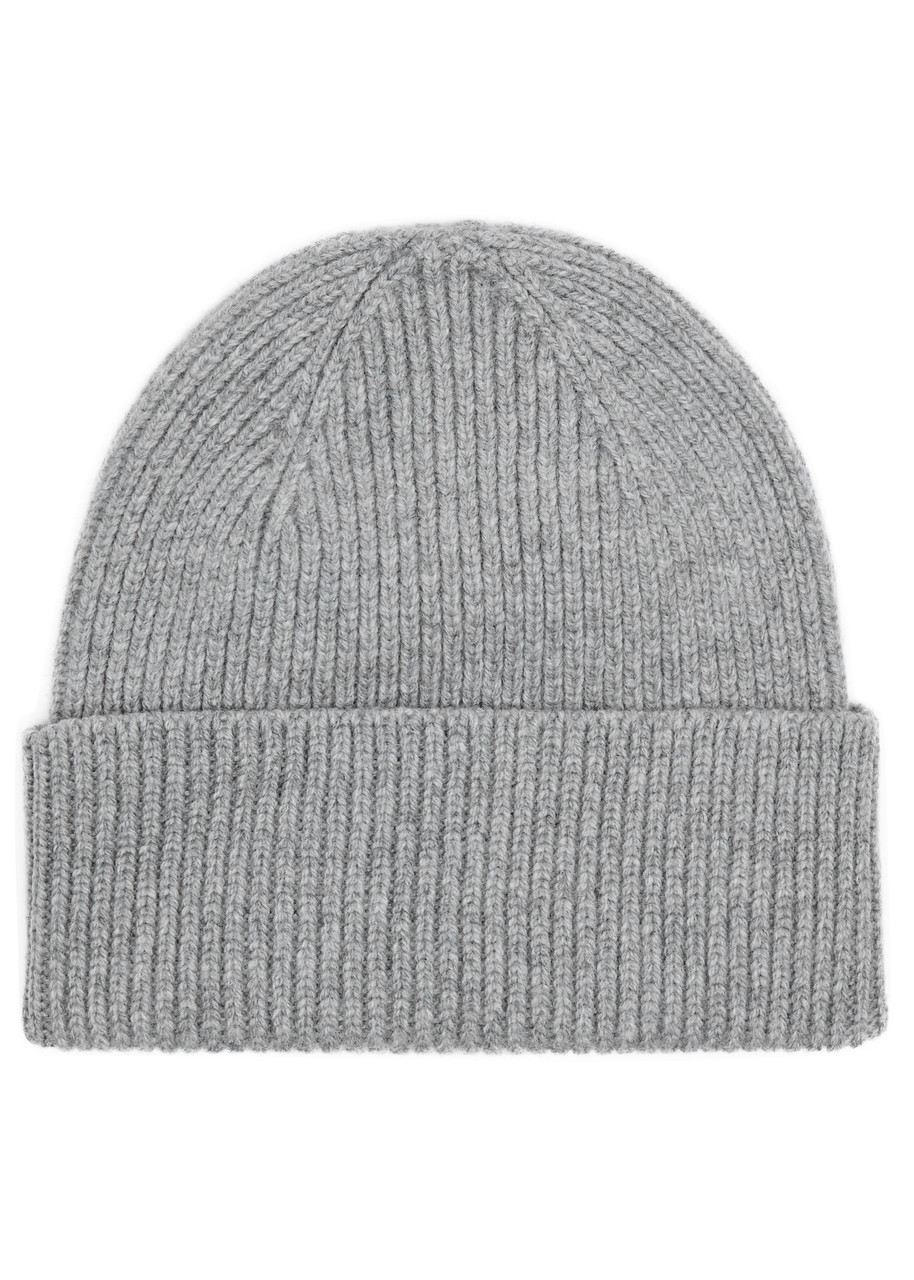 Colorful Standard Ribbed Wool Beanie - Light Grey - One Size