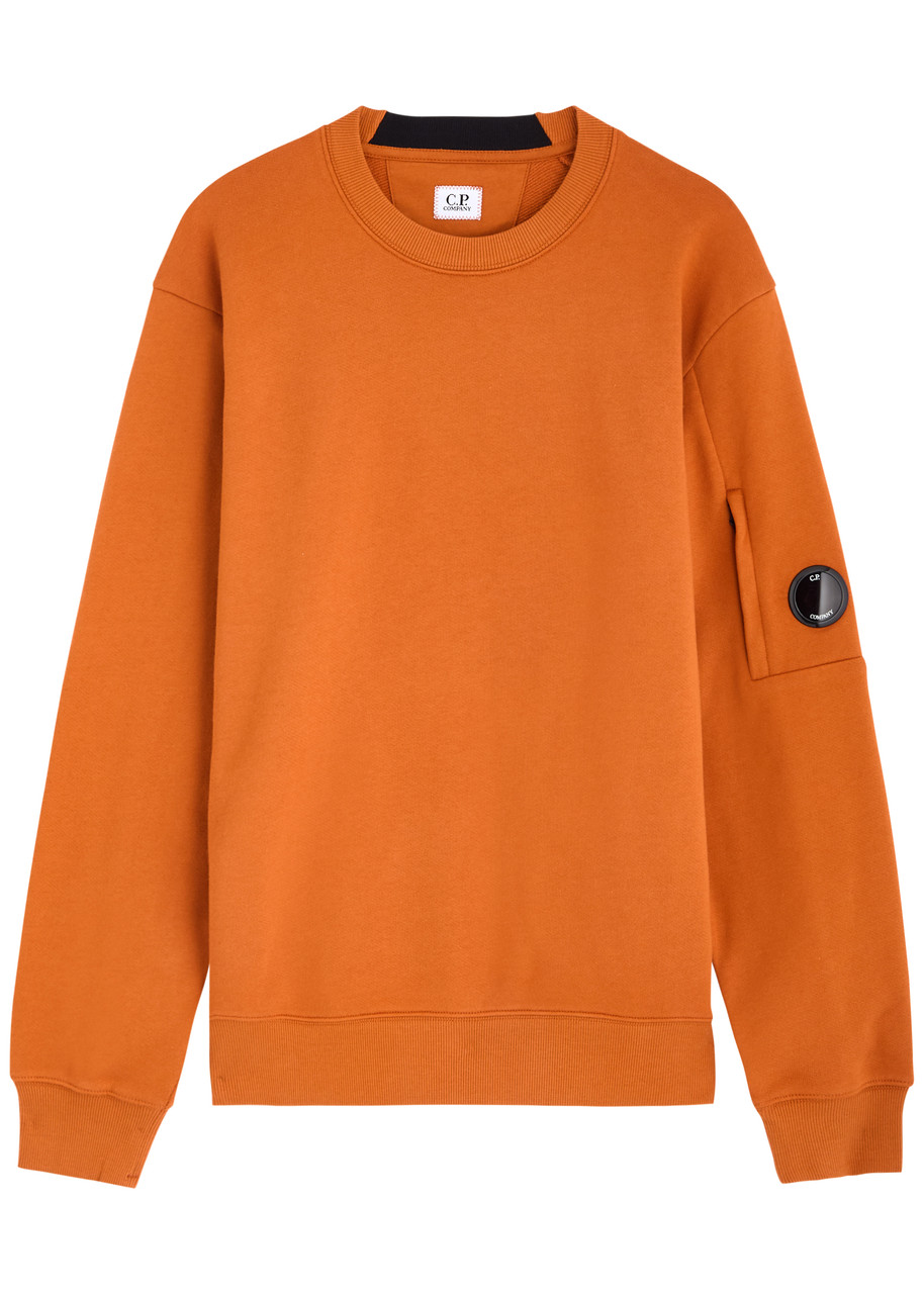 C.p. Company Lens Cotton Sweatshirt In Rust