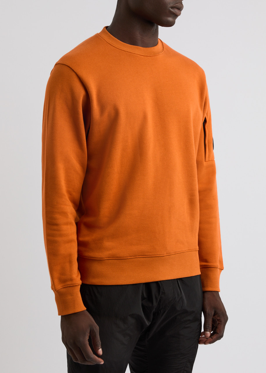 C.p. Company Lens Cotton Sweatshirt In Rust