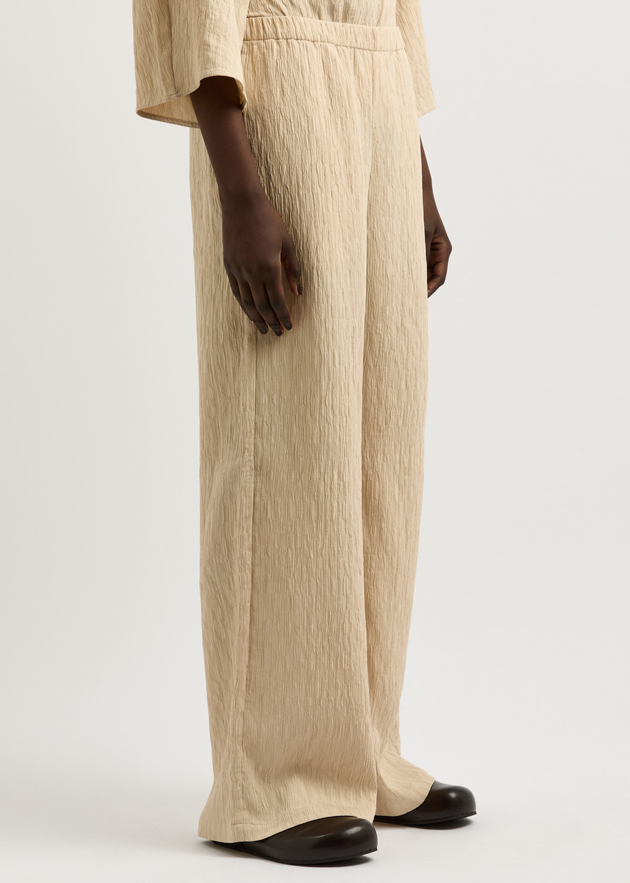 By Malene Birger Darja Textured Straight-leg Trousers In Beige