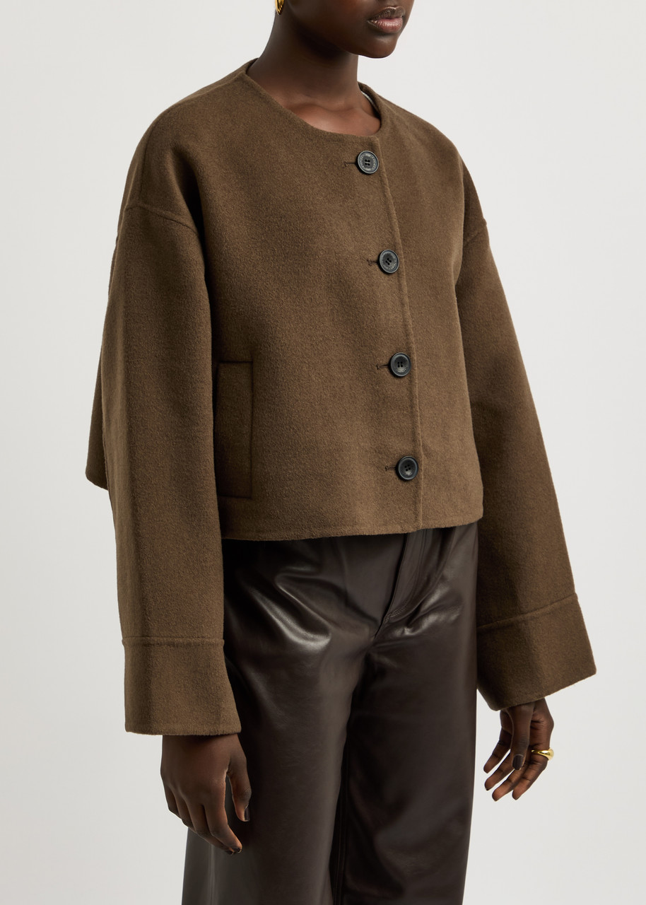  Meotine Karla Cropped Wool-blend Jacket - Brown - Xs/s (uk6-8 /xs) 