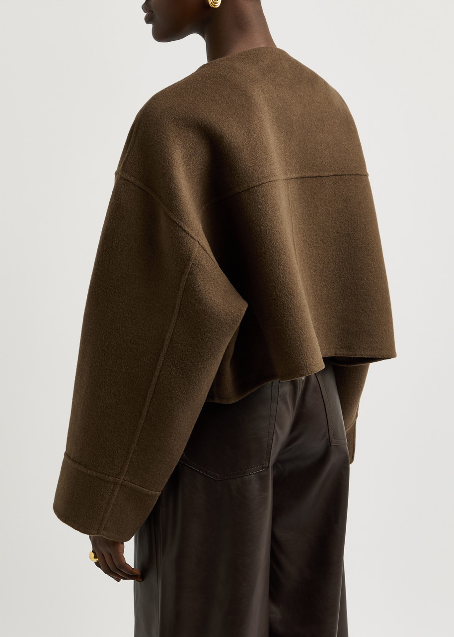  Meotine Karla Cropped Wool-blend Jacket - Brown - Xs/s (uk6-8 /xs) 