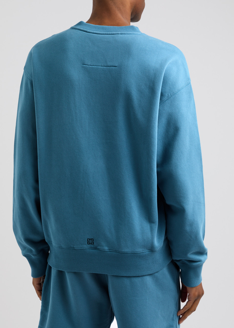  Givenchy Logo-embroidered Cotton Sweatshirt - Blue - M 
