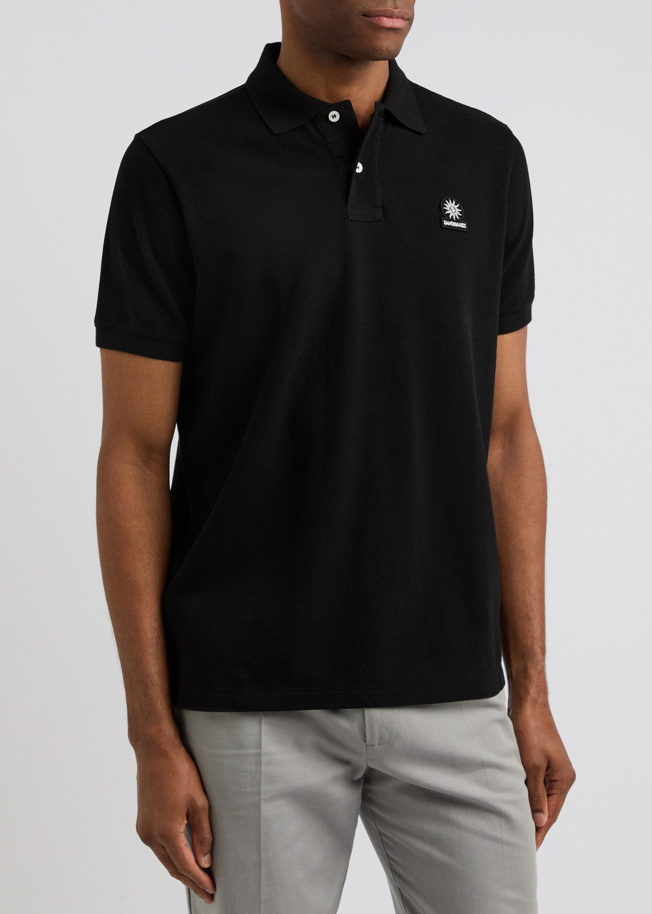 Sandbanks Logo-badge Polo Shirt In Black