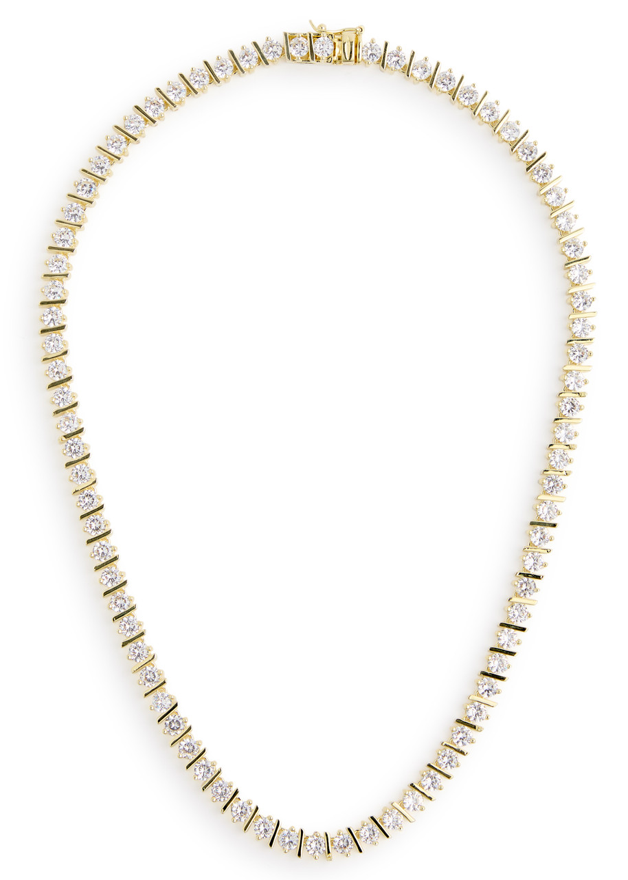 CZ BY Kenneth Jay Lane Crystal-embellished 18kt Gold-plated Tennis Necklace - One Size