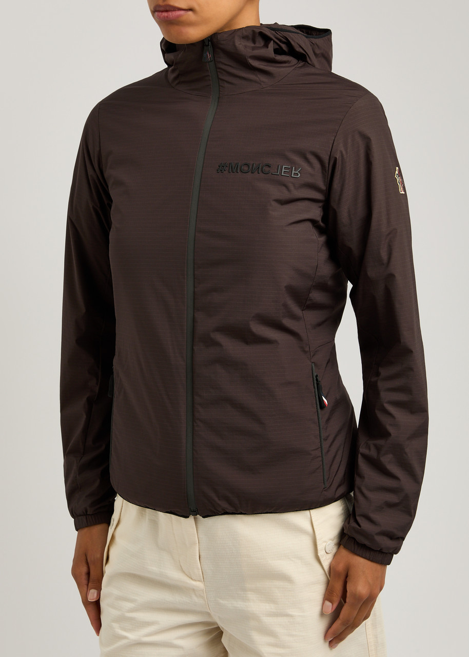 Moncler Mietres Hooded Shell Jacket In Burgundy