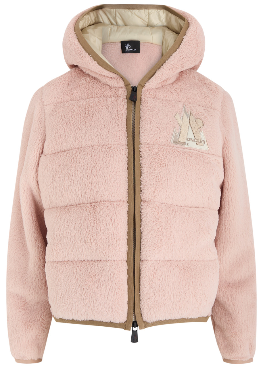 Moncler Day-namic Hooded Faux fur Jacket - Pink - S (UK 10 / S)