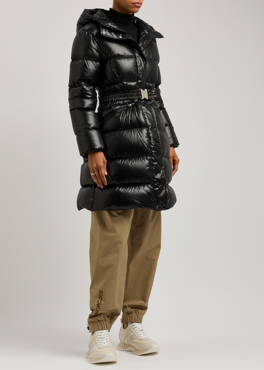 Moncler Bellevue Quilted Nylon Coat In Black