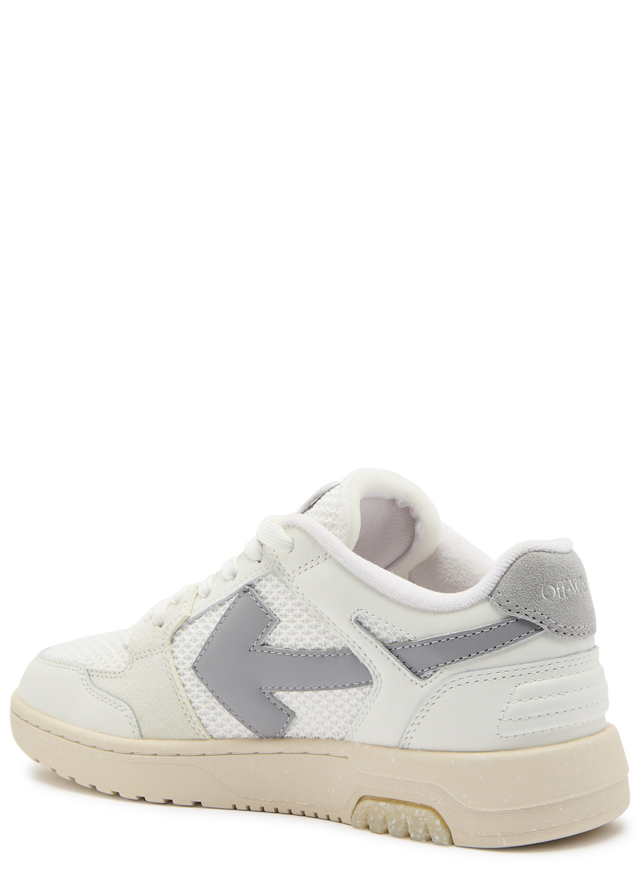 Off-white Out Of Office Panelled Mesh Sneakers In White And Grey