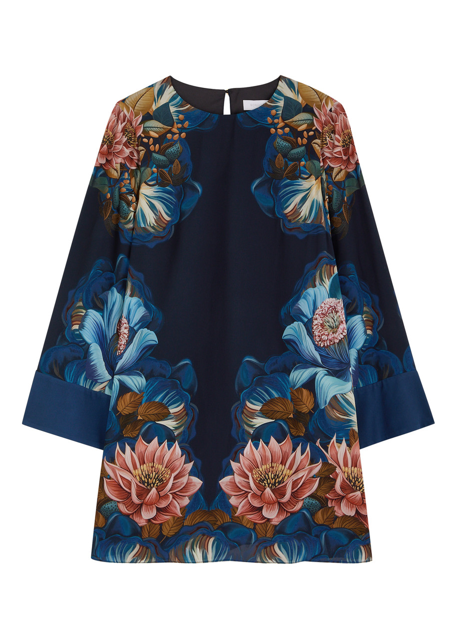 Borgo DE Nor Cocoa Floral-print Mini Dress - Black - 6 (UK6 /xs)